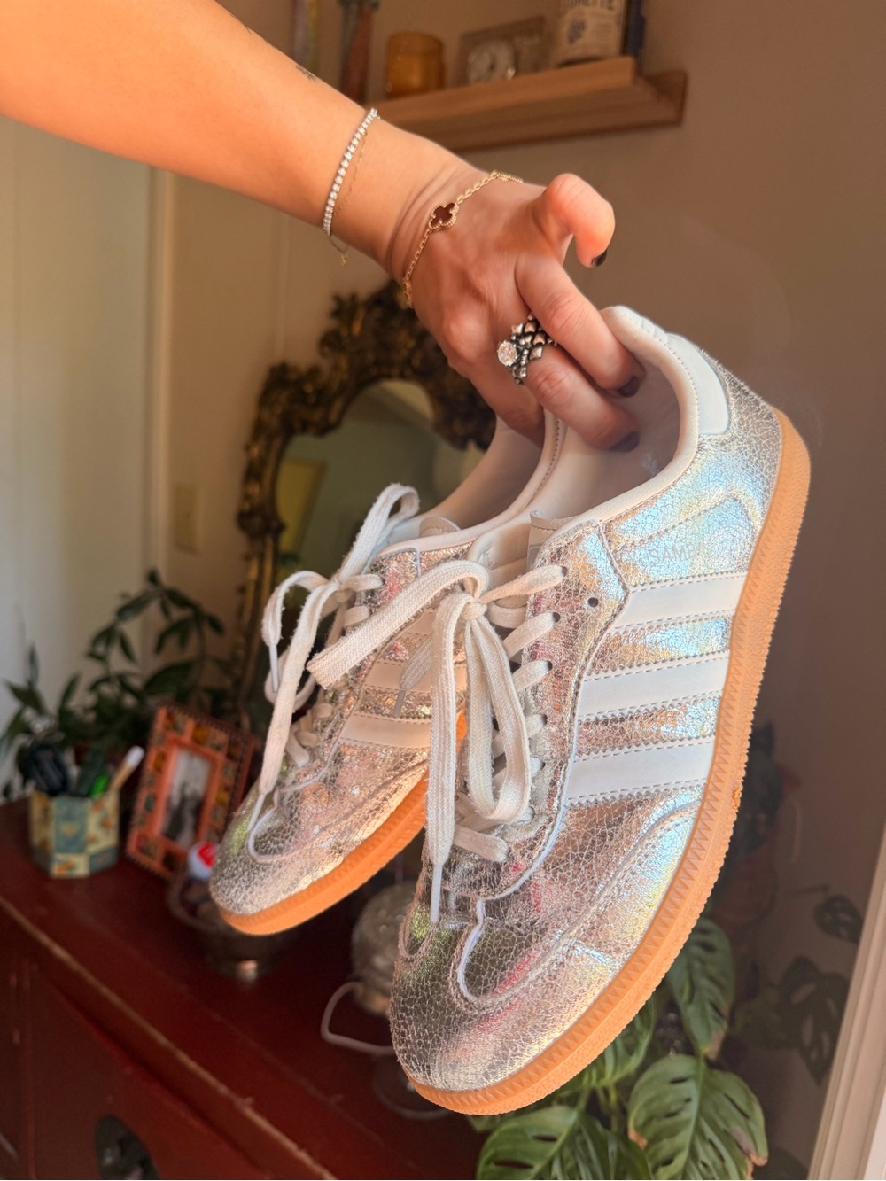 Adidas Samba OG Sneakers – Iridescent Silver ✨ Women’s 7.5/8 - Picture 3 of 4